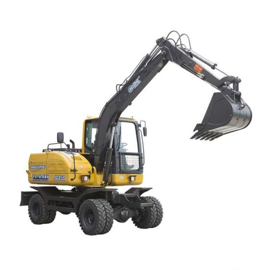 Jing Gong 85S small hydraulic wheel excavator with MT & AT transmission